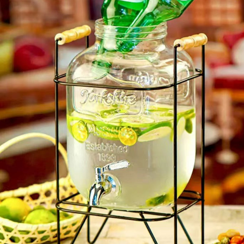 Ultra-Large Capacity Cold Water Drinks Dispensers Glass Cans Self-service Beverage Cans with Faucet Home Container