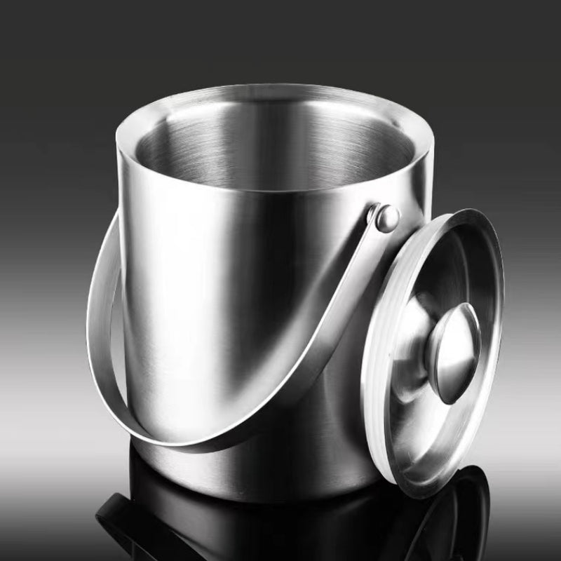 Chilling Beer Ice Bucket Champagne Wine Double-Wall Bucket Stainless Steel Insulated Ice Bucket for Home Bar