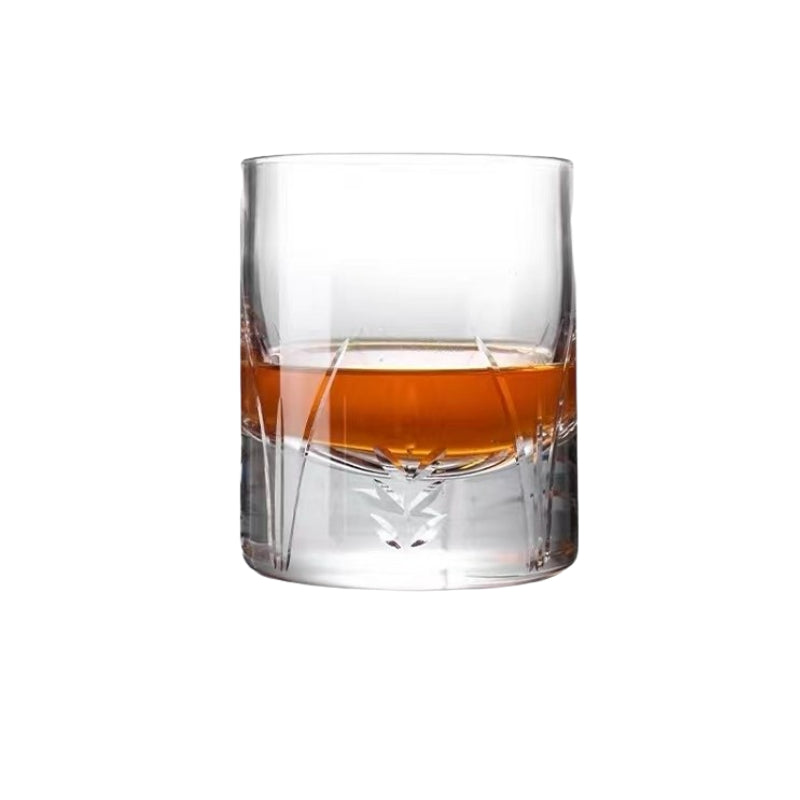 Old Fashioned Unique Rock Glass Whiskey Tasting Glass Cup Liquid 330ml Thick Bottom Crystal Whisky Glass
