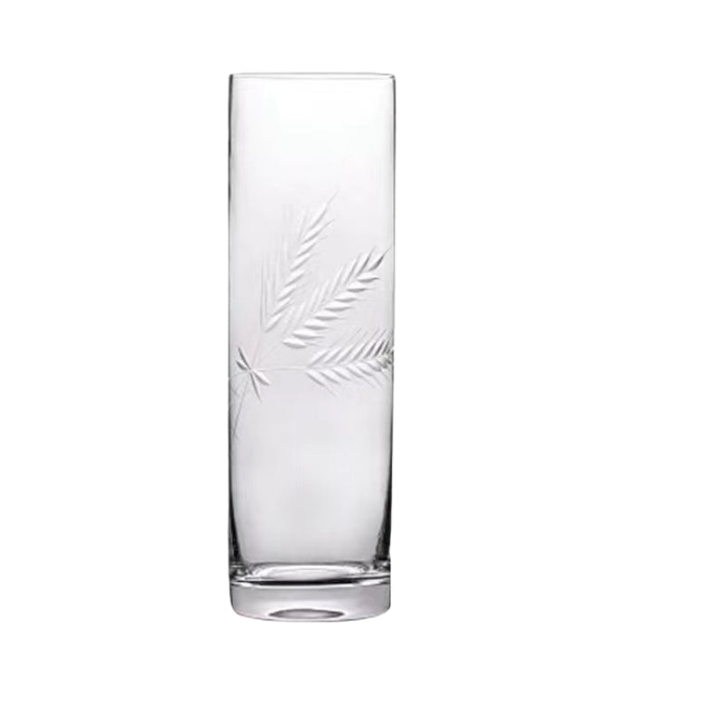Round Carving Design Transparent Highball Glass