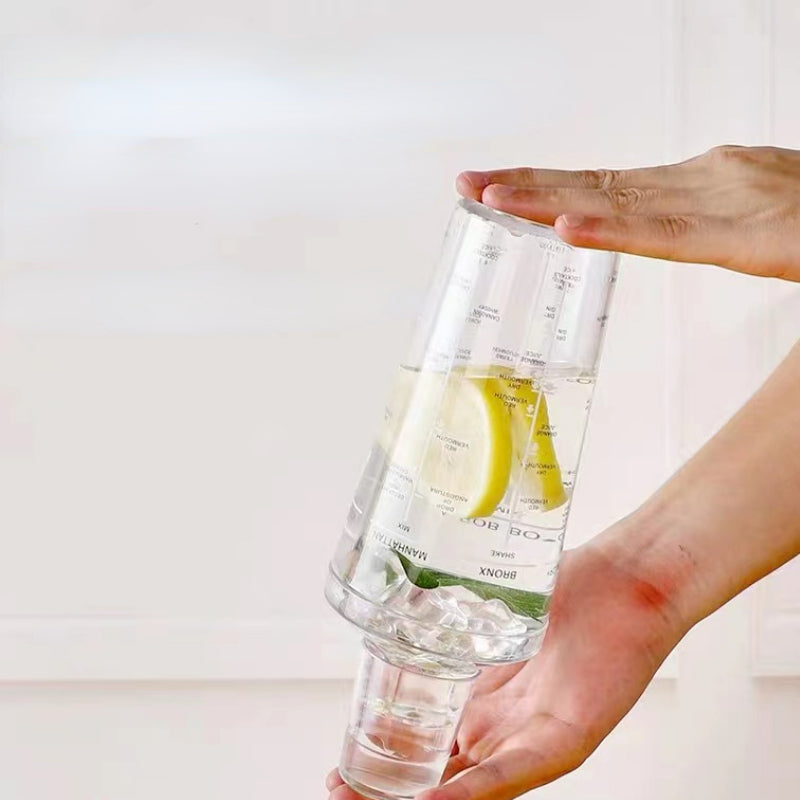 PC Clear Boston Shaker with Recipe Glass Shaker Cocktail Shaker