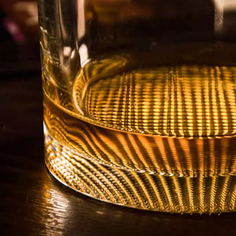 400ML 13.5oz Mesh Thickened Crystal Pattern Ice Hockey Classic Rock Round Ice Cube Spirit Glass Coffee Shop Home