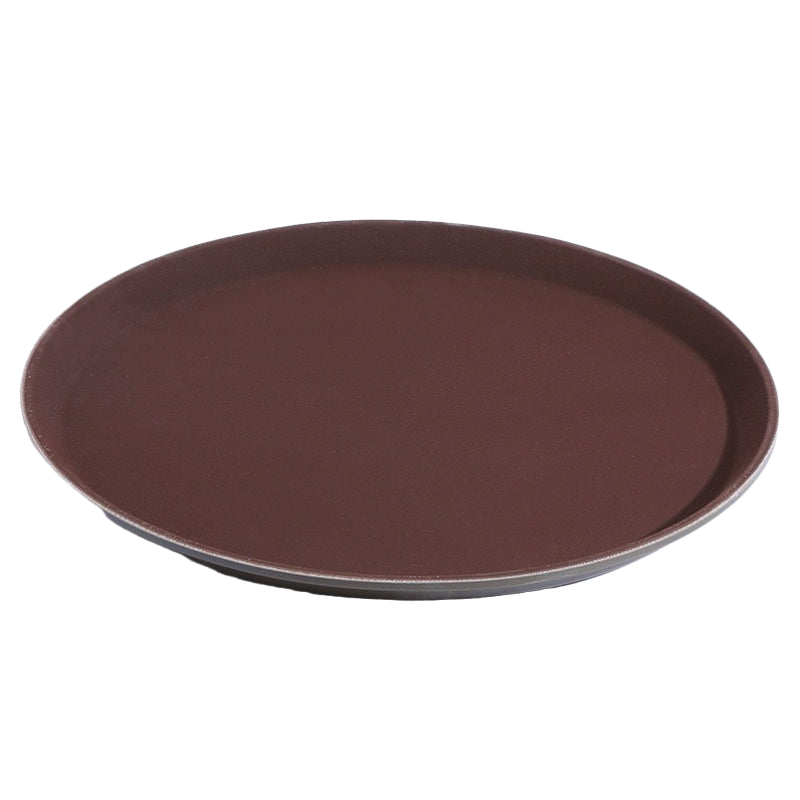 Tempered Non-Slip Non-Slip Tray Faux Leather Tray Serving Tray Wine Tray Bar Restaurant Round Tray
