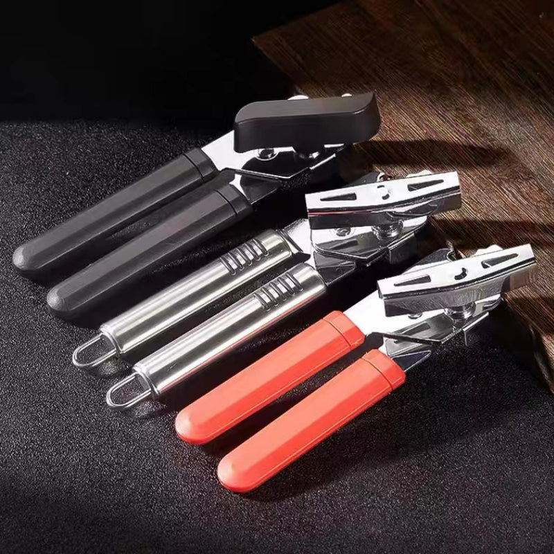 Red Multifunction Can Bottle Opener Manual Can Tin Opener with Smooth Edge Stainless Steel Can Opener