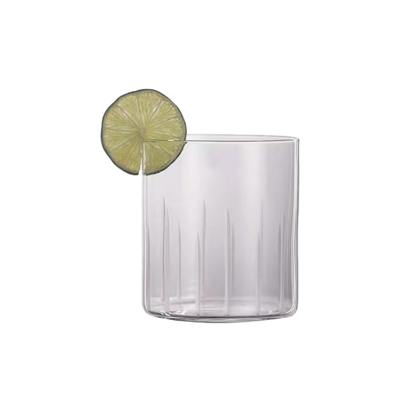 Wholesale Old Fashion Design 410ml Engraved Glass Cup Clear Juice Water Drinking Glass Tumblers
