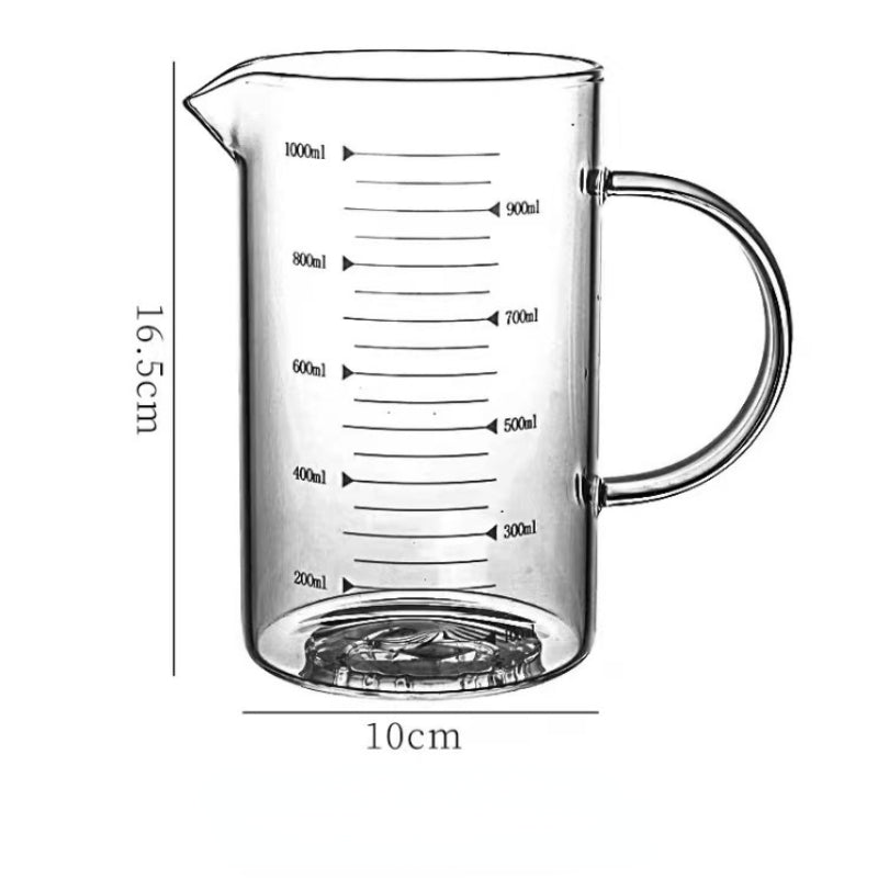 Measuring Cup with Scale Household Heat-Resistant Glass Cup with Handle