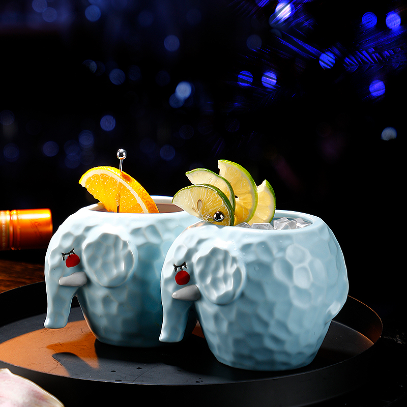 Creative Personality TIKI Cup Small Elephant Ceramic Cup Cocktail Cup Hawaii TIKI Cup Bar Special Wine Glass