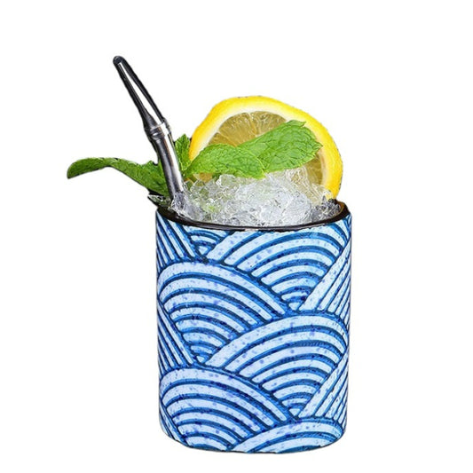 Chinese Style Personalized Ceramic Cocktail Wine Beer Glass Retro Nostalgic Series Creative Water Glass