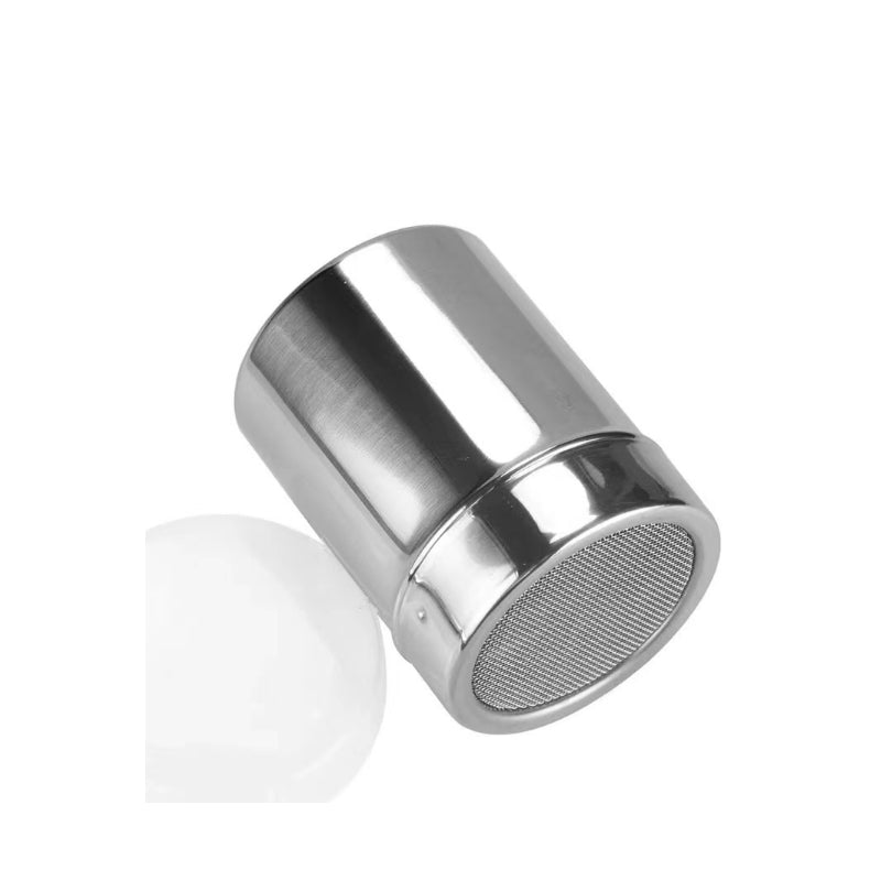 Stainless Steel Sieve Reticulation with Cover Logo Custom Coffee Hot Cold Beverage Powder Shaker for Home Cafe Bar