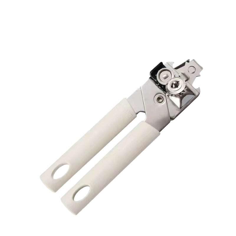 White Multifunction Bottle Opener Manual Can Tin Opener with Smooth Edge Stainless Steel Can Opener