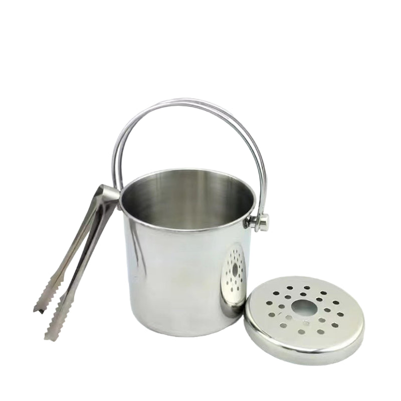 Bar and Wine Ice Bucket Portable Stainless Steel Ice Bucket Container Champagne Bucket with Handle for Home Bar