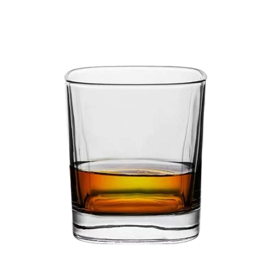 Unique Modern Rocks Lead Free Crystal Whiskey Glasses 300ml Square Whisky Shot Glass Cup Wine Beer Glass for Bar