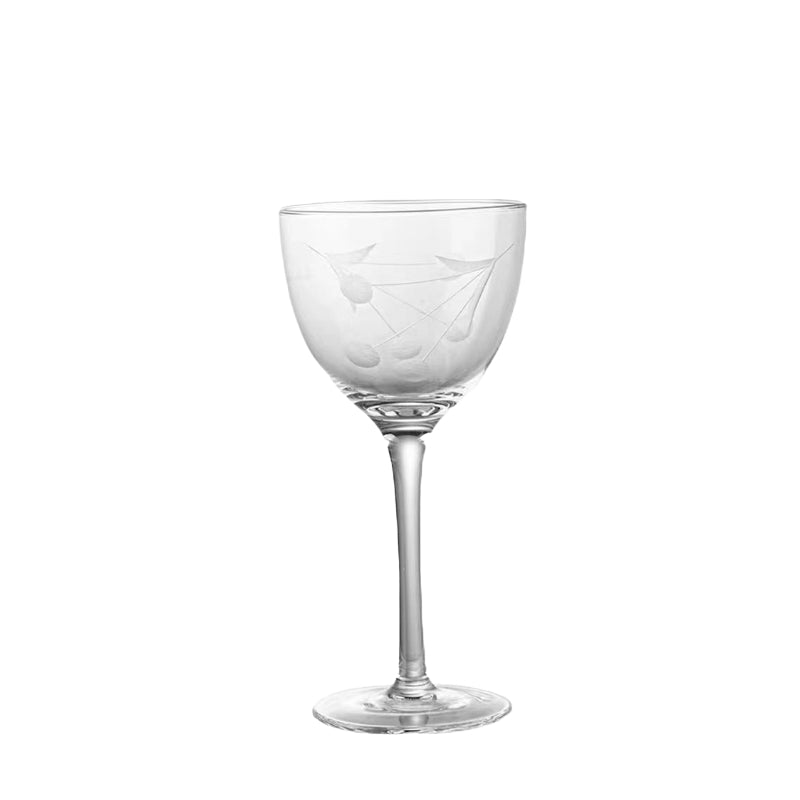 158ml Crystal Mouth Blown Engraved Vintage Hand Etching Clear Goblet Wine Glass