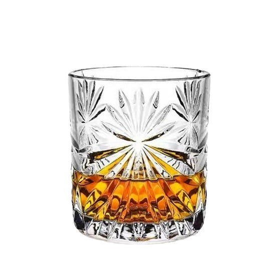 Delicate Lead-free Glass Crystal Bar Home Use Ice Flower Cup Glass Tumbler Whiskey Glass