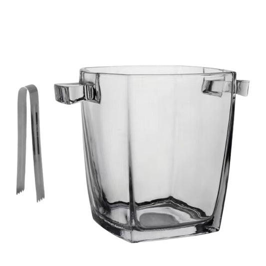 Wholesales Custom Glass Bucket Wine Beer Club Restaurant with Handle Glass Ice Bucket