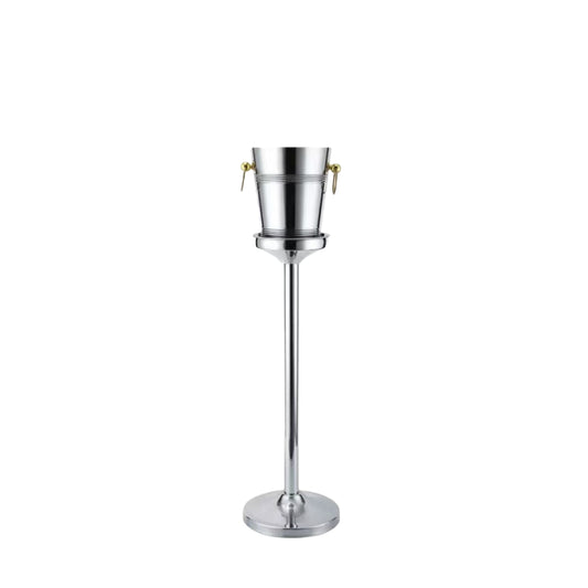 Silver Ice Bucket with Gold Ears and Stand for Bar Restaurant Catering Hotel