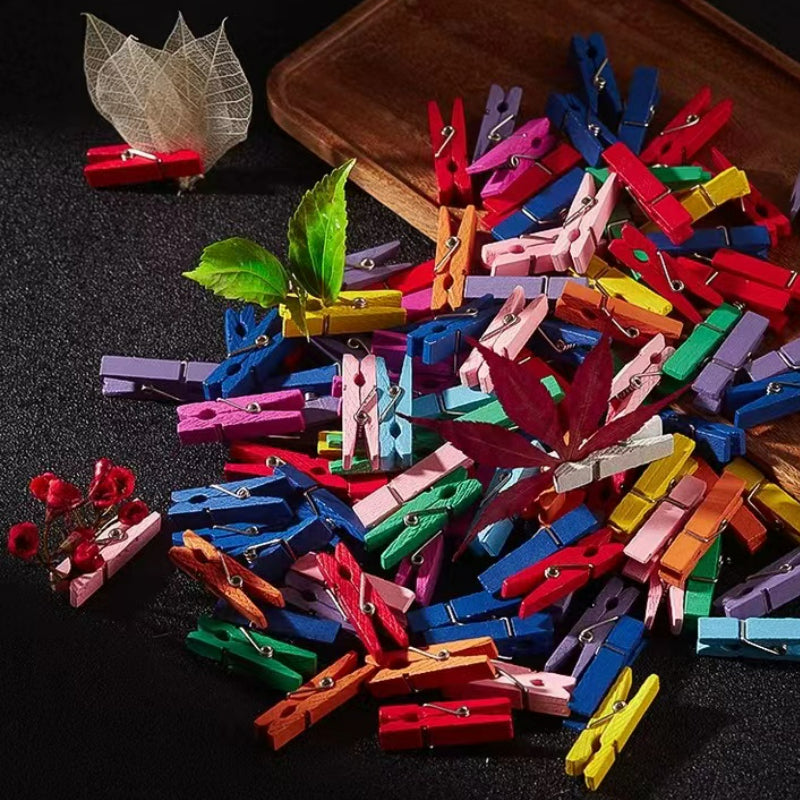 Color Clip-Creative Personality Seven-color Cocktail Garnish, Decorative Clip, Photo Clip, Wooden Clip