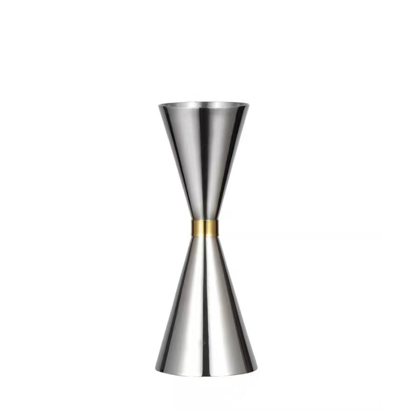 Hot-Selling 304 Stainless Steel Jigger Japanese Gold Ring Wine Measuring Ounce Cup Scale Bartending Measuring Cup