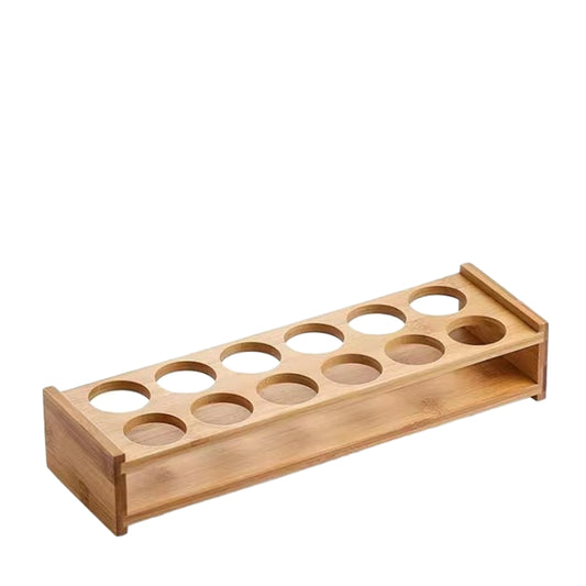 12 Hole Wine Holder-Handmade 12" Natural Shot Glasses Holder