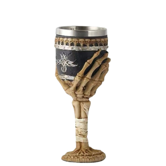 Creative Skull TIKI Glass Red Wine Glass Goblet Stainless Steel Cocktail Glass 3D Three-Dimensional Champagne Glass Bar Dedicated