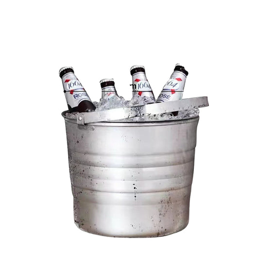 Hammered Ice Bucket Silver Stainless Steel Beverage Wine Chilling Bucket for Bar