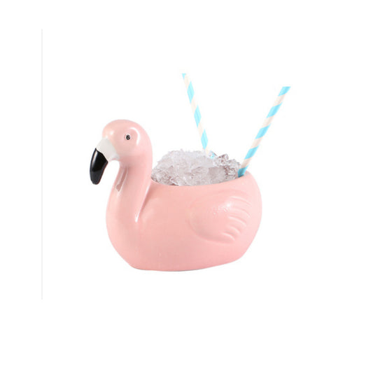 Creative Hawaiian TIKI Ceramic Cup Personality Bar Animal Cocktail Cup TIKI Cup Cute Flamingo Cup