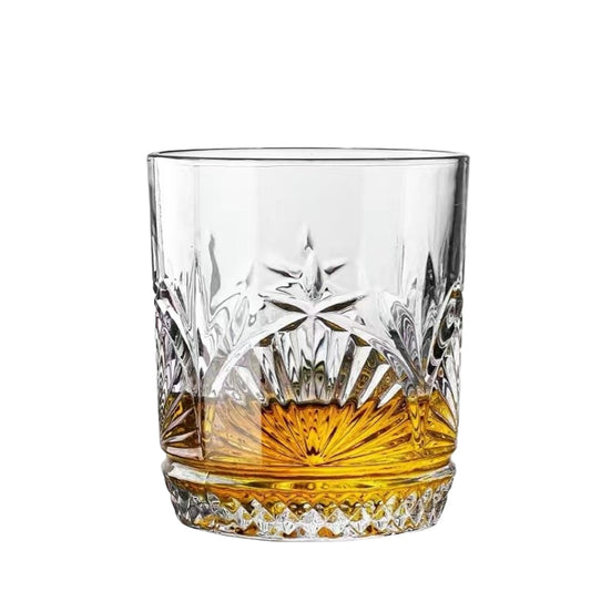 Customized Logo Engraved Whiskey Glasses Rotatable Old Fashioned Whiskey Shot Glass 250ml Wine Cup