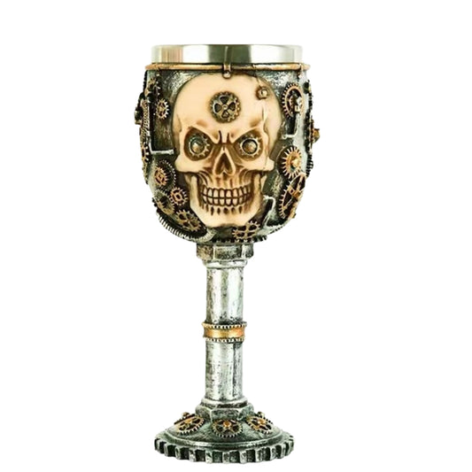 Skull Wine Glass Resin Skull Cup Personality Tableware Skull Ornaments Stainless Steel Liner