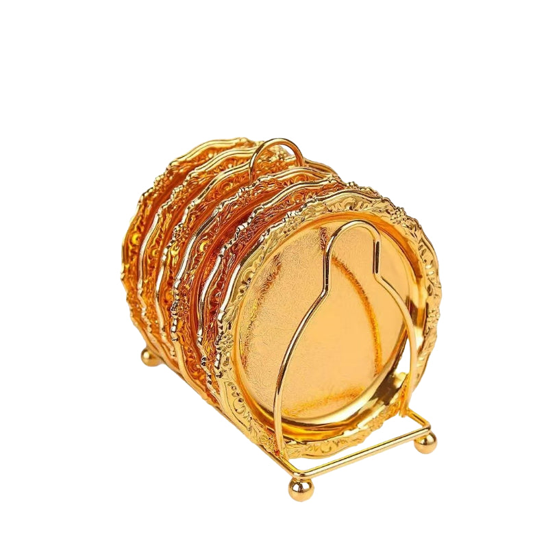 Wholesale Round Coaster Art Metal Coaster Home Retro Luxury Fruit Coaster