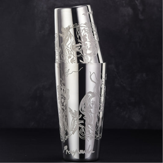 New Design 28oz/17oz Stainless Steel Weighted Boston Shaker Tins Shaker Carved with Pirate Queen for Bar