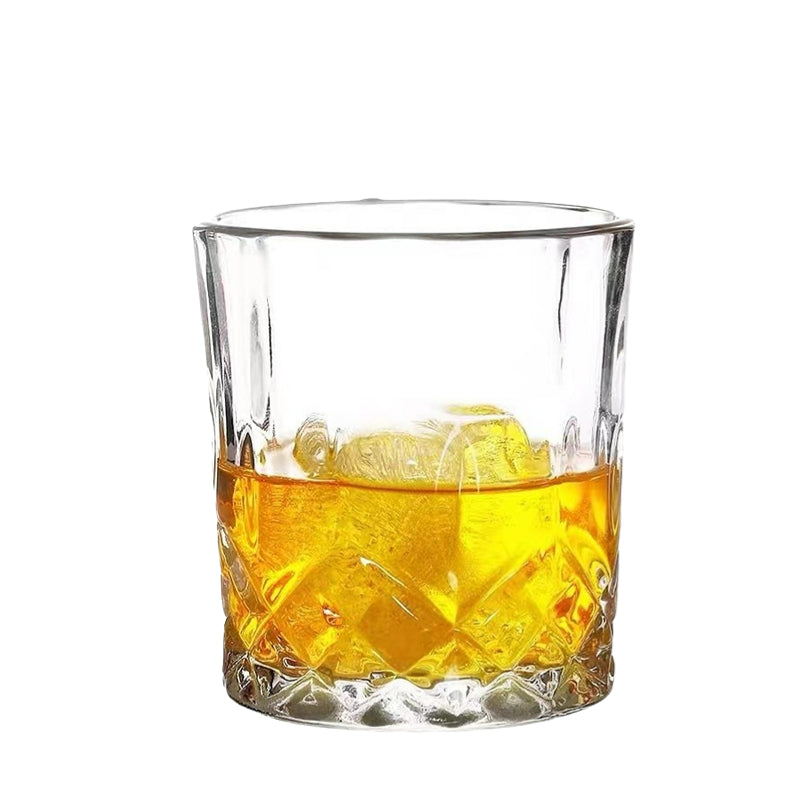 Lead Free Modern Shot Crystal Glassware Embossed Whisky Glass Cup for Home Bar