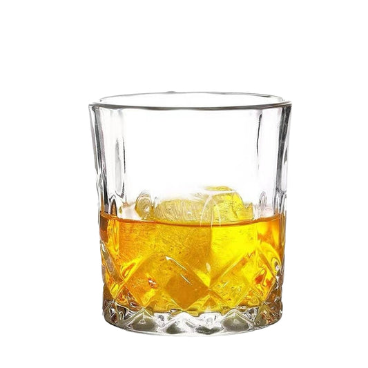 Lead Free Modern Shot Crystal Glassware Embossed Whisky Glass Cup for Home Bar