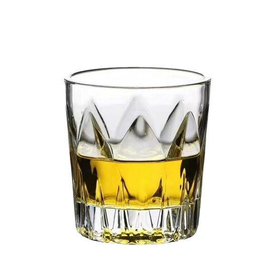 Bar Glassware Rhombic Pattern Cup Lead-free Glass Crystal Transparent Wine Whiskey Glass Rocks Glass