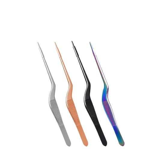 High Quality Details Tweezers Elbow Straight Head Food Tweezers Chef Tweezers