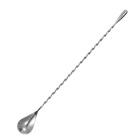 30.0cm Long Water Drop Stainless Steel Mixing Stick,Spiral Pattern  Cocktail Bar Spoon