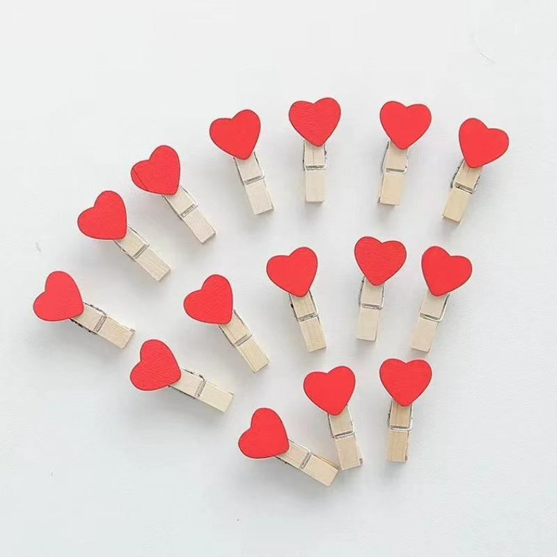 Red Love-Creative Cocktail Garnish, Decorative Clip, Photo Clip, Wooden Clip