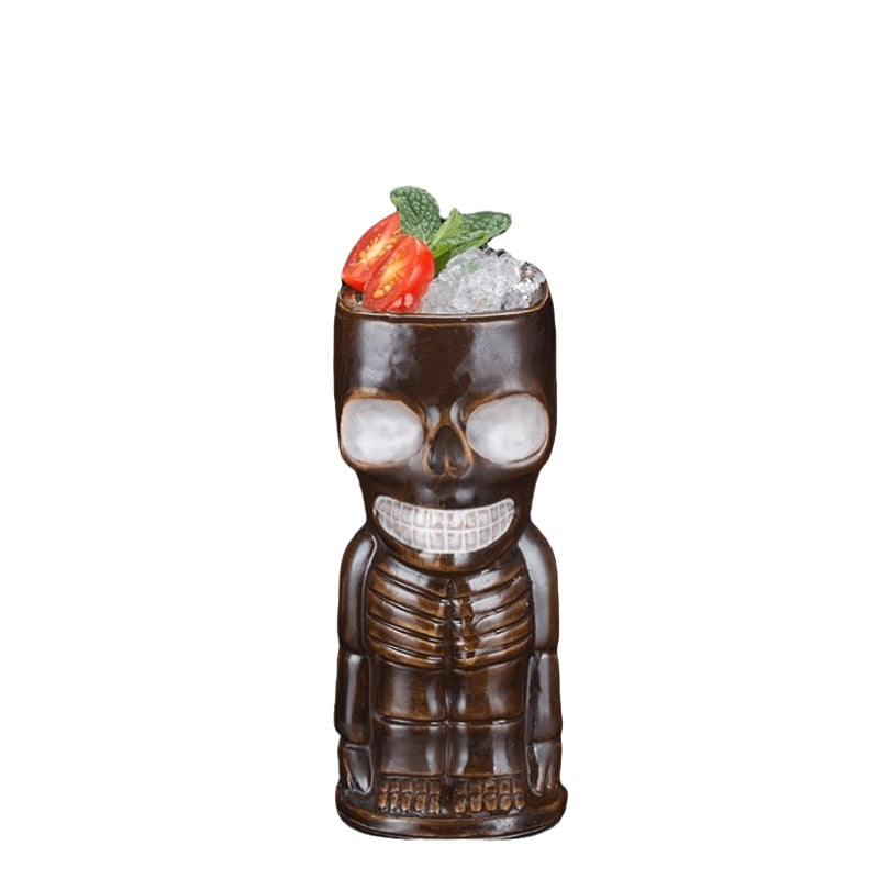 Tiki Drinkware-Cocktail Tiki Mugs-Wholesale New Style Black Handmade Ceramic Cheap Tiki Figurines