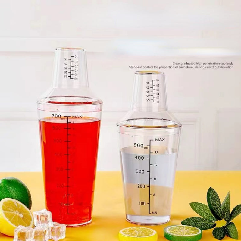 PC Clear Boston Shaker with Recipe Glass Shaker Cocktail Shaker