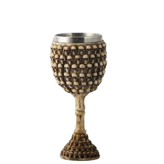 Creative Skull Red Wine Glass Goblet Stainless Steel Cocktail Glass 3D Three-Dimensional Champagne Glass