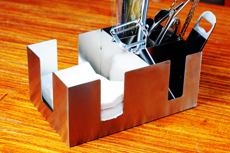 Bar Commercial Stainless Steel Tissue Box Straw Box Stirring Rod Box Multi-Functional Storage Box Bartending Decoration Box