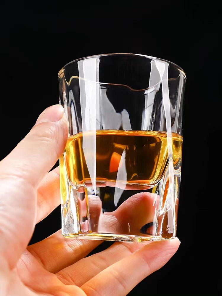 Thick Bottom Square Beer Mug Glass Tea Mug High-End Whisky Mug Bar KTV Spirits Mug