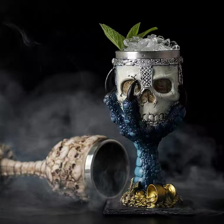 Resin Skull Glass Creative Cocktail Glass Stainless Steel Liner Water Glass Bar Wine Glass