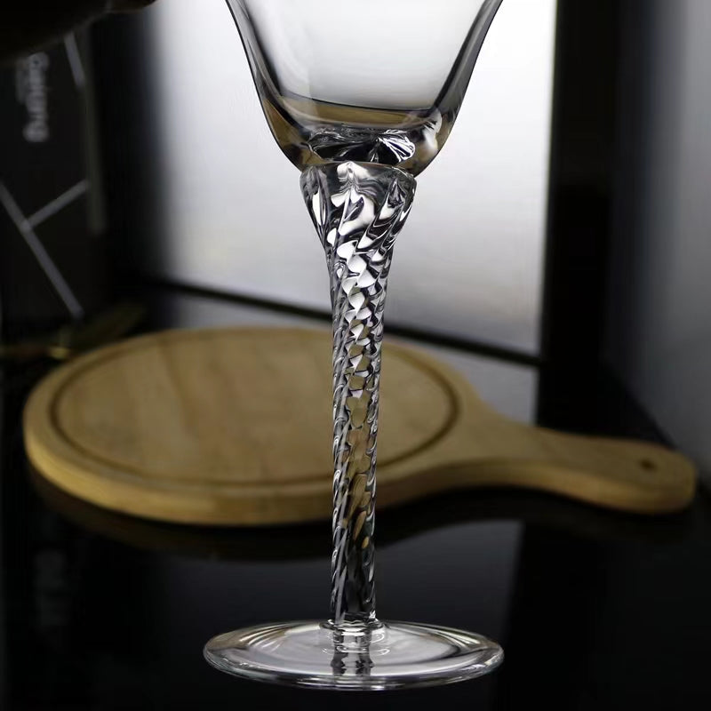 Long Handle Spiral Martini Cocktail Glass,Creative Cocktail Glass for Bar, Restaurant, Home