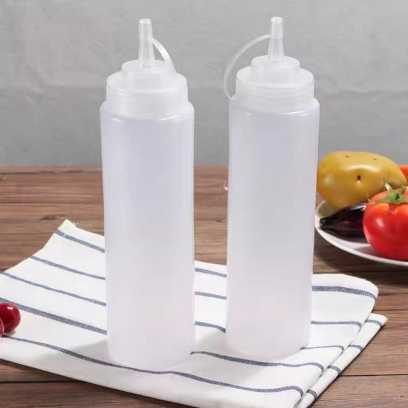 Food Grade Plastic Ketchup Honey Squeeze Packaging Bottles for Honey with Silicone Valve Cap