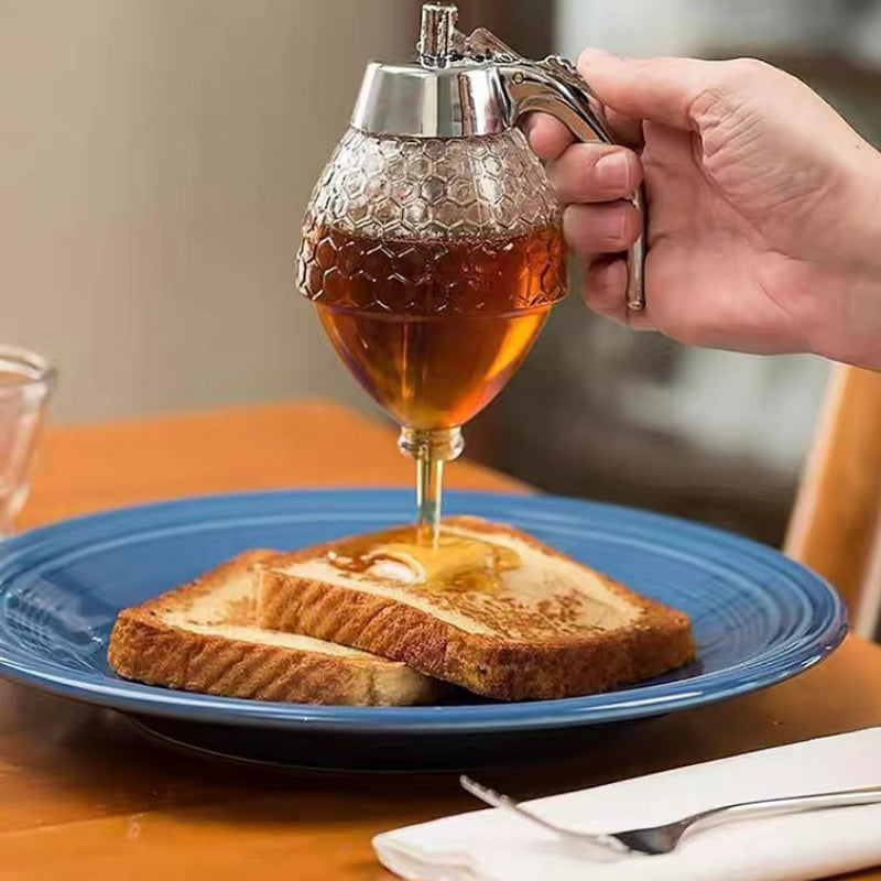Squeeze Bottle Honey Jar Container Bee Drip Dispenser for Home Kitchen
