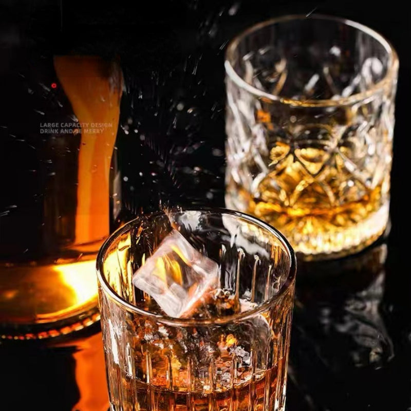Crystal Striped Whisky Glass Tumbler Cup Personalized Bar Vodka Shot Glasses