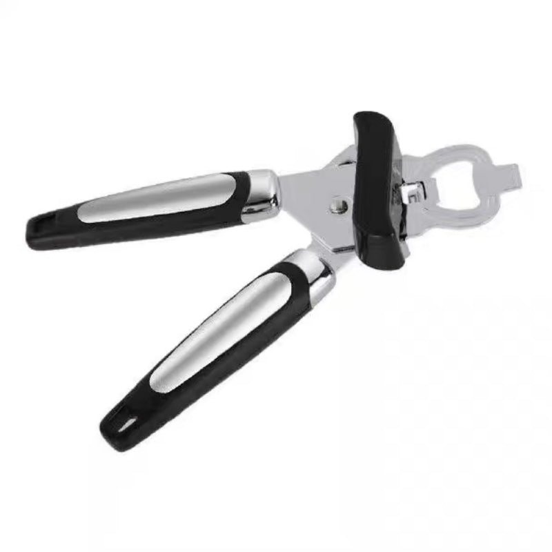Manual 3 in 1 Can Opener Safety Tin Opener Beer Bottle Opener Stainless Steel Opener with Non-Slip Hand