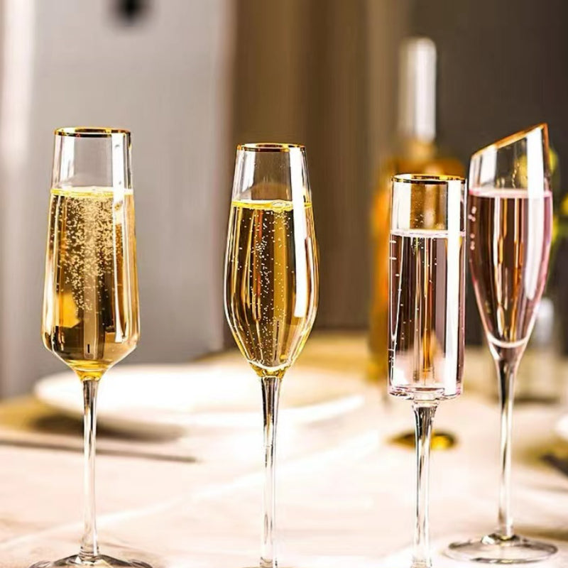 Gold Rimmed Wedding Champagne Glass Wine Glass Crystal White / Red Wine Glasses Stemmed Champagne Glasses