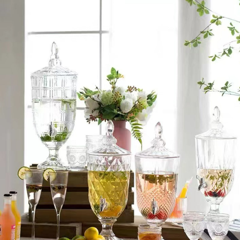 Wholesale Juice Beer Dispenser Crystal Glass Beverage Dispenser