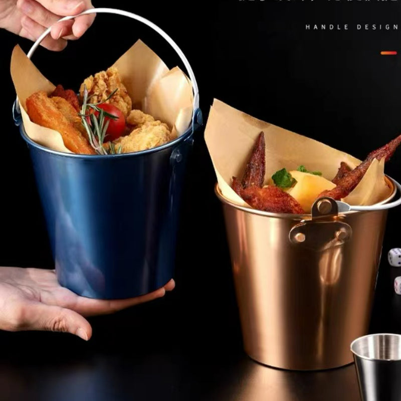 Small Metal Ice Buckets with Handle for Bar